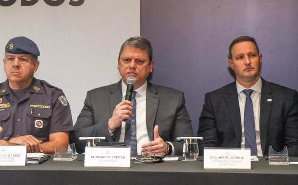 Tarcísio de Freitas e Guilherme Derrite